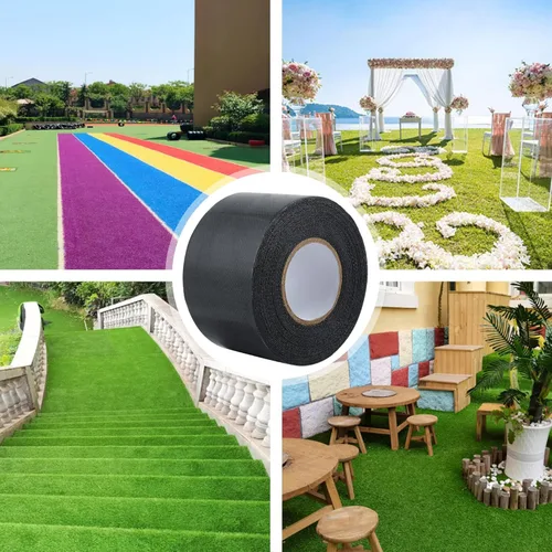 Miniatura 3 de Cinta de césped artificial de doble cara, 2 paquetes de 2 pulgadas x 16.5 pies, cinta de césped artificial de gran viscosidad para césped, jardín