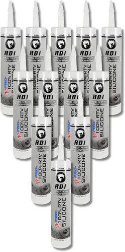 Miniatura 13 de Red Devil 08162I RD PRO RTV de grado industrial 100% silicona resistente a la intemperie, tubo de 10.1 oz, almendra, paquete de 1