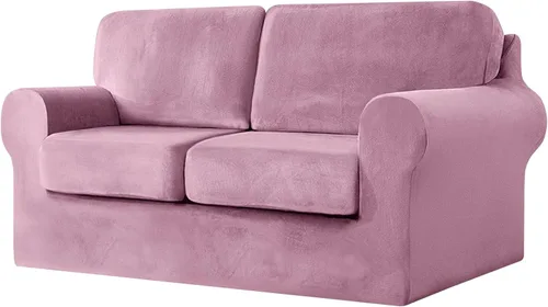 Miniatura 72 de UNBBRRL Fundas de sofá de 3 piezas para sofá, funda de terciopelo elástico para sillón con 1 funda de cojín de asiento y 1 funda de respaldo