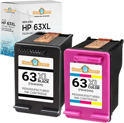 Houseoftoners Cartucho de tinta remanufacturado para HP 63XL, repuesto de alto rendimiento para HP 63 XL Envy 4520 Deskjet 1112 2130 3630 3631 3632