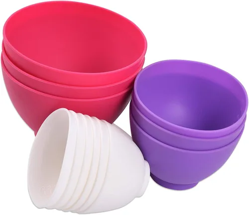 Miniatura 9 de 6 cuencos de silicona para mezclar (4.9 x 3.3 pulgadas, 0.49 cuartos de galón) para máscara facial, chocolate derretido y cuenco de aperitivos