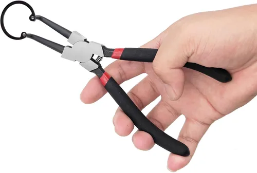 Miniatura 8 de Juego de 4 alicates de anillo a presión de 7 pulgadas con bolsa de almacenamiento, kit de alicates de clip internos/externos resistentes