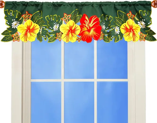 Miniatura 15 de Cenefa de Cortina Bordada con Trébol Irlandés A 58 × L 14 Pulgadas, Decoraciones de Ventana de Cocina para el Día de San Patricio o Primavera