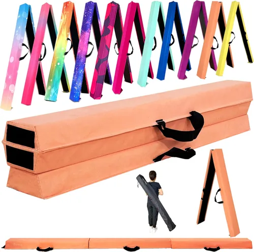 Miniatura 28 de MARFULA Viga de Gimnasia Plegable de 6 PIES / 8 PIES / 9 PIES Viga de Equilibrio de Espuma para Suelo - Extra Firme - Cubierta de Gamuza - Parte