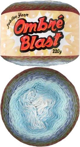 Miniatura 12 de JubileeYarn Hilo Ombré Blast - 220g/pastel Algodón Peso Bebé - Cripta de Hielo - 1 Pastel 119 Cripta de hielo
