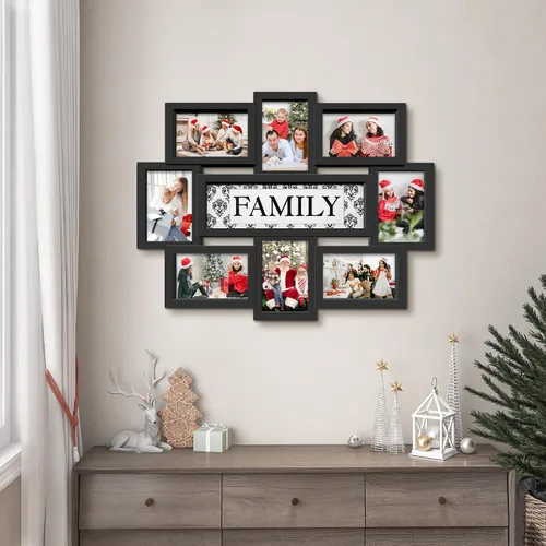 Miniatura 2 de Jerry & Maggie Marco de fotos familiar de 8 aperturas de 4 x 6 marcos para decoración de pared familiar, marcos de fotos de PVC para galería