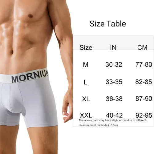 Miniatura 6 de MORNIUNDER Paquete de 3 bóxers de algodón para hombre, suaves, cómodos, frescos, ropa interior que absorben la humedad
