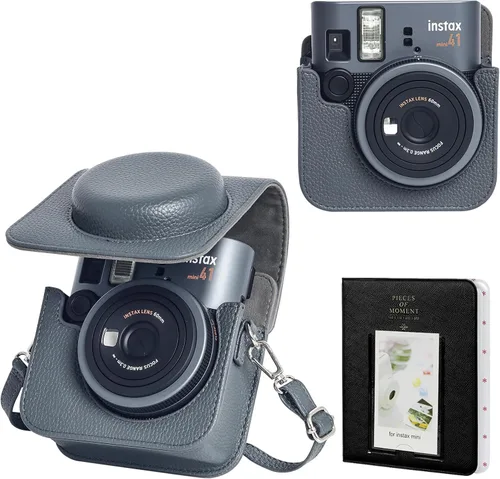 Miniatura 11 de Mini 41 Funda protectora para cámara instantánea Fujifilm Instax Mini 41, funda de cuero PU retro para cámara Mini 41 con álbum de fotos mini de 64