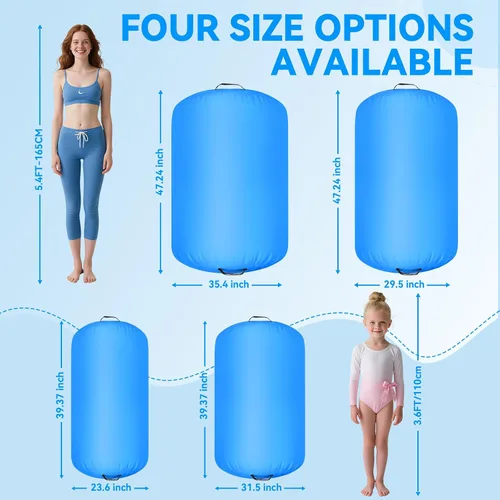 Miniatura 7 de FBSPORT Air Roller Gymnastics Barrel, Inflatable Gymnastics Air Roller Inflatable Air Gymnastics Mat for Yoga Cheerleading Training Home Outdoor