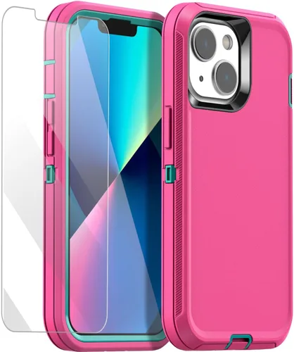 Miniatura 10 de AICase Funda para iPhone 13/iPhone 14 (6.1 pulgadas) con protector de pantalla de cristal, resistente protección contra caídas, cuerpo completo, a