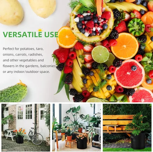 Miniatura 8 de Paquete de 12 bolsas de cultivo de plantas de 3 galones, macetas de tela no tejida gruesa con asas, bolsas para macetas de verduras, macetas de tela