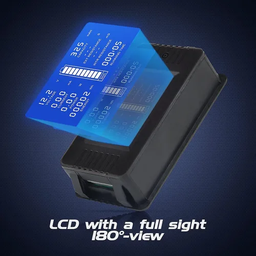 Miniatura 4 de Medidor de monitor de batería multifunción DC con derivación, 0-200V, 0-100A, pantalla LCD, multímetro de corriente digital, voltímetro amperímetro