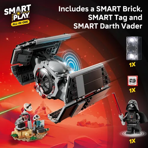 Miniatura 2 de LEGO Star Wars SMART Play: Darth Vader TIE Fighter - Juguete interactivo de construcción todo en uno - Reacciona a cómo te mueves y juegas con un