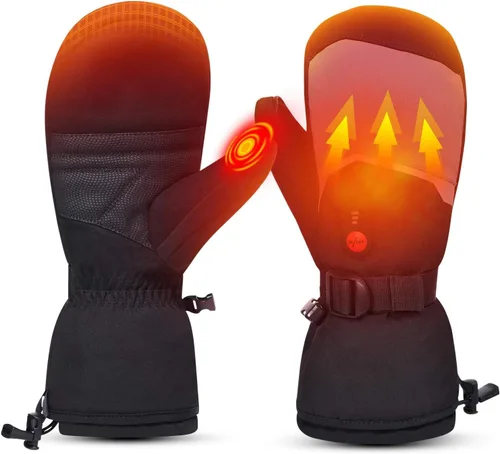 Guantes térmicos para hombres, mujeres y niños, guantes de esquí con batería recargable eléctrica para patinaje de invierno, nieve, camping,