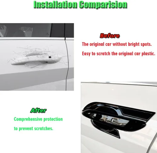 Miniatura 5 de 8 piezas de plástico ABS para exterior de la manija de la puerta, marco del cuenco, accesorios de decoración para Hyundai Elantra 2021 2022 2023
