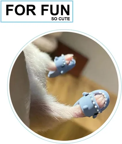 Miniatura 5 de Conjunto de disfraz de hámster con camisa, sombrero, zapatos, pantuflas de tiburón lindo animal pequeño para mascotas reales, ropa de fiesta de Azul