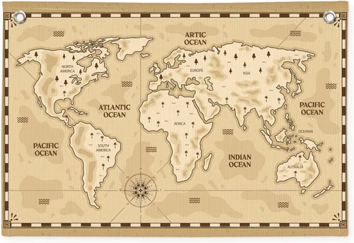 Miniatura 9 de Wheatwin Decoración de sala de juegos, pancarta de mapa del mundo para niños, mapas del mundo para pared, mapa del mundo, lindo tapiz de animales