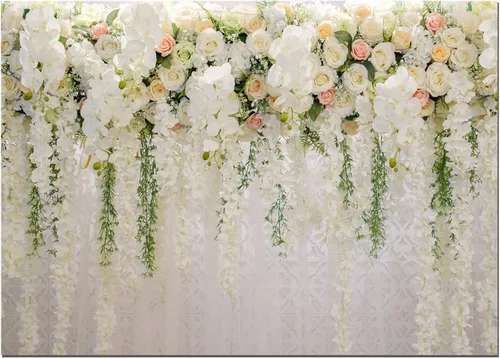 Miniatura 7 de Fondos de fotografía con temática floral de rosas blancas para despedida de soltera, boda, flores, fondo de fotos, fiesta de cumpleaños, retrato