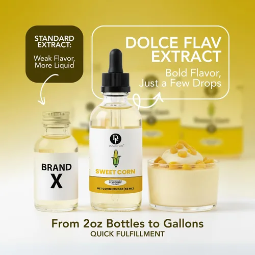Miniatura 7 de Extracto Natural de Maíz Dulce Dolce Flav – 2 onzas Soluble en Agua, Kosher, Sin Azúcar, Sabor Concentrado de Maíz Dulce y Sabroso para Hornear, Pan