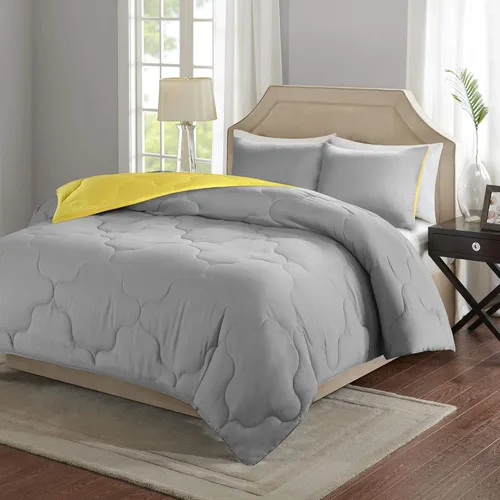 Miniatura 30 de Comfort Spaces Vixie Juego de Edredón Reversible - Cubierta Acolchada Geométrica Casual de Moda, Ropa de Cama Acogedora Alternativa de Plumón