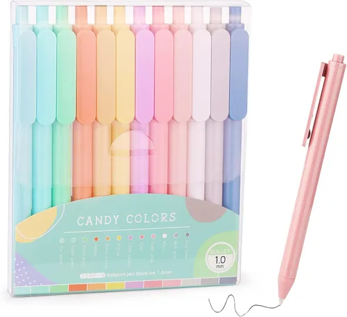Miniatura 8 de WY WENYUAN Lindo bolígrafo de escritura suave de punta fina – Bolígrafo personalizado a granel, elegante colorido, tinta negra de 0.039 in
