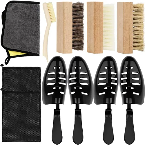 -Kit de limpieza de zapatos,Limpiador de zapatos,Kit de limpiador de zapatos de gamuza,Kit de limpieza de zapatos