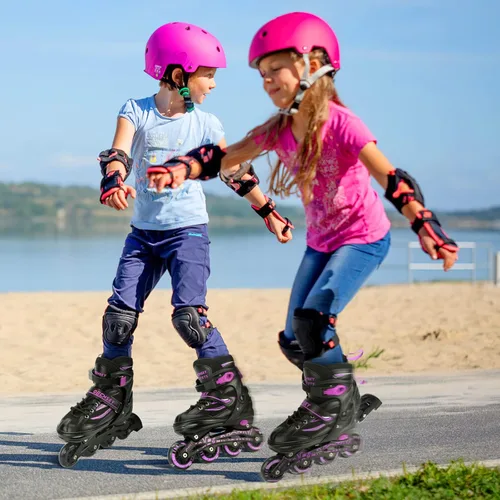 Miniatura 7 de Patines en línea ajustables para niños y niñas de 4 a 12 años, cuchillas de patines para niños con ruedas completamente iluminadas, divertidos