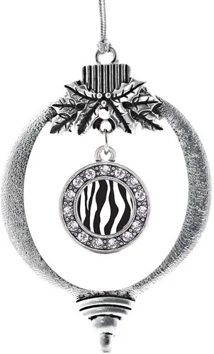 Miniatura 194 de Inspired Silver - Twin One - Adorno festivo de Navidad de plata - Adorno festivo de árbol de Navidad con dije de círculo y circonita cúbica