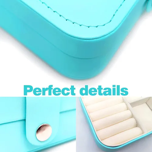 Miniatura 7 de Zoe sunny - Joyero para niñas, organizador de joyas, mini estuche de viaje, pequeño, portátil, para collares, pulseras, aretes, anillos