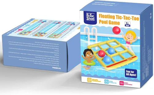 Miniatura 7 de Juego de Juguetes de Piscina TicTac Shot - Juego Inflable de Tic Tac Toe para Piscina con 10 Bolas - para Adultos, Adolescentes, Niños de 2 a 10