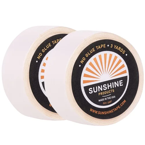 Miniatura 10 de Sunshine Tape Rollo de cinta adhesiva para peluca sin pegamento 1 pulgada x 3 yardas Doble cara, grado médico Cinta de tupé y peluca