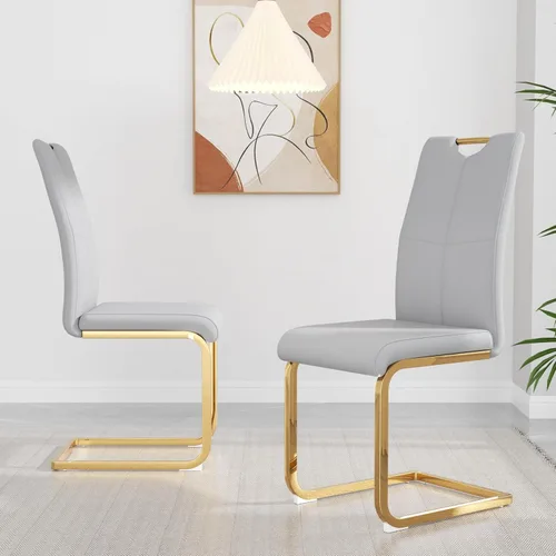 Miniatura 24 de yeag Juego de Sillas de Comedor Modernas de 2 Unidades, Sillas de Cocina y de Sala de Estar con Respaldo Alto, con Patas de Metal Cromado Dorado