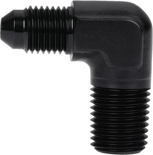 Miniatura 3 de 3AN macho Flare a 1/4 NPT tubo macho 90 grados codo adaptador unión aluminio negro