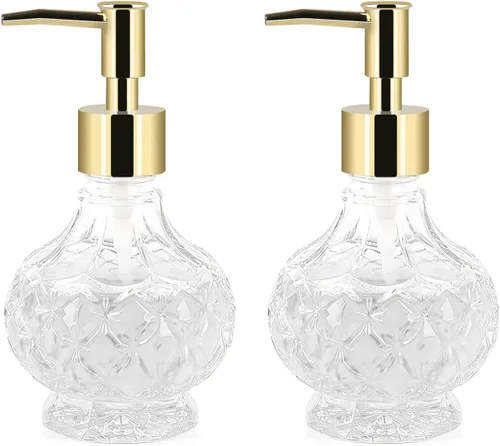 Dispensador de jabón de manos de vidrio para baño con bomba a prueba de óxido para jabón de platos de cocina, jabón de manos, aceite esencial y