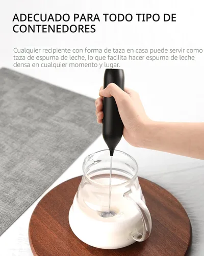 Miniatura 6 de CIRCLE JOY - Espumador de leche recargable de mano, varita espumadora de café con mezclador de bebidas y batidor de acero inoxidable para café