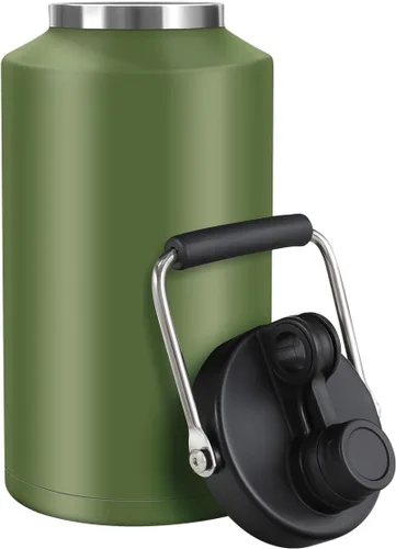 Miniatura 14 de Jarra de Agua de Galón, Botella de Agua Aislada, Jarra de 1 Galón con Asa, Botella de Agua Grande de Acero Inoxidable de 128 oz de Boca Ancha