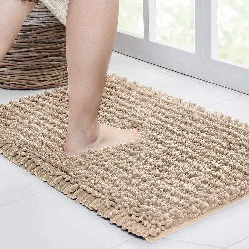 Miniatura 311 de Walensee Alfombra de baño antideslizante (24x17 pulgadas, rosa polvoriento) absorbente de agua, súper suave, lanuda de felpilla, lavable a máquina