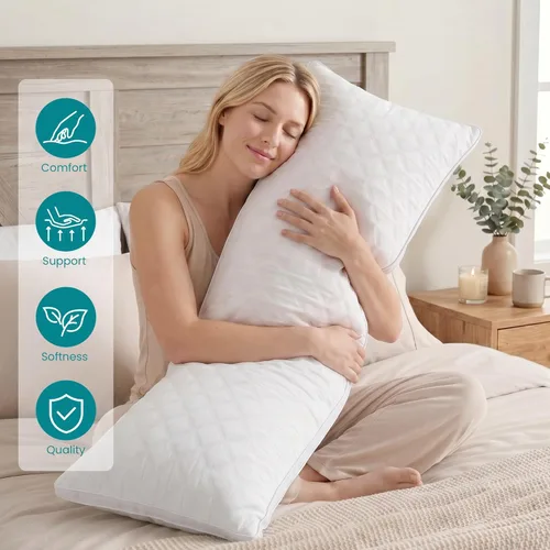 Miniatura 2 de Oubonun - Almohada de cuerpo completo para dormir - Almohada corporal ajustable firme y esponjosa para adultos - Almohada larga y grande