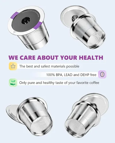 Miniatura 4 de Cápsulas de café reutilizables universales, adecuadas para tazas K, acero inoxidable reutilizable compatible con cafeteras Keurig 1.0 y 2.0