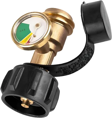 Zpana Indicador de Nivel de Tanque de Propano para Automóvil, Medidor de Presión de Gas de Vehículo de Latón Codificado por 3 Colores, Detector de