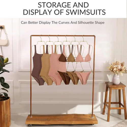 Miniatura 2 de ZEDODIER Colgador para traje de baño, estante colgante de lencería, gancho giratorio superior, diseño plegable Dorado
