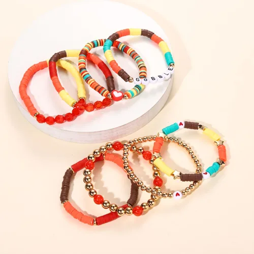 Miniatura 118 de Surfer Heishi - Pulseras apilables para mujer, apilables, de vinilo arcoíris, disco de arcilla, pulseras elásticas para la amistad, joyería bohemia