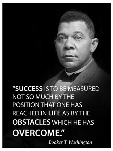 Miniatura 2 de El éxito se mide con un famoso retrato de póster de cita por Booker T Washington decoración motivacional para aulas escolares, bibliotecas, salas