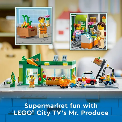 Miniatura 3 de LEGO My City Grocery Store 60347 - Juego de juguetes de construcción para niñas, niños y niños a partir de 6 años (404 piezas)