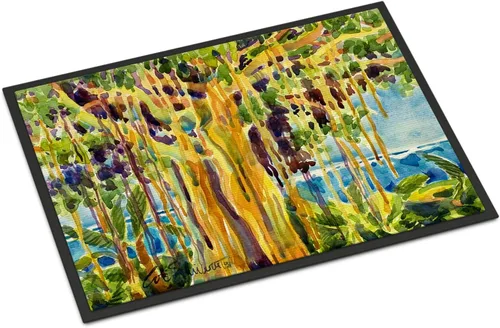 Miniatura 44 de Caroline's Treasures 6055MAT Flower - Tapete Amaryllis de 18 x 27 pulgadas para puerta delantera, para interiores y exteriores, para entrada