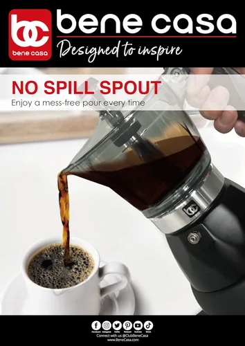 Miniatura 3 de Bene Casa Cafetera Eléctrica Portátil de Espresso Negra, 1-3 Tazas/Shots (1, NEGRO)
