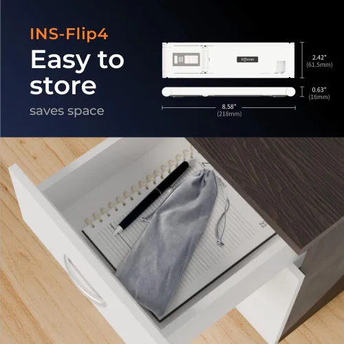 Miniatura 9 de Cámara de documentos USB INSWAN INS-1 — 8MP Ultra HD, enfoque automático, LED, micrófono incorporado, compatible con Windows, Mac, iPad, Chromebook