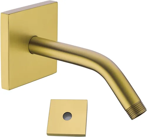 Miniatura 18 de Brazo de ducha de 16 pulgadas con brida, acero inoxidable negro mate de 90 grados, brazo de extensión de cabezal de ducha montado en la pared