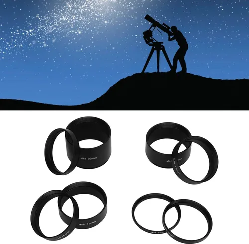 Miniatura 2 de Juego de tubos de extensión para telescopio, 8 piezas M48X0.75 Kit de tubo de extensión de longitud focal 3 5 7 10 12 15 20 1.181 in anillo