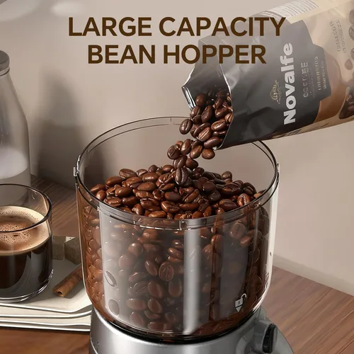 Miniatura 5 de Molinillo de café eléctrico, molinillo de granos de café con rebabas con 30 configuraciones de molienda, molinillo de muelas para uso doméstico